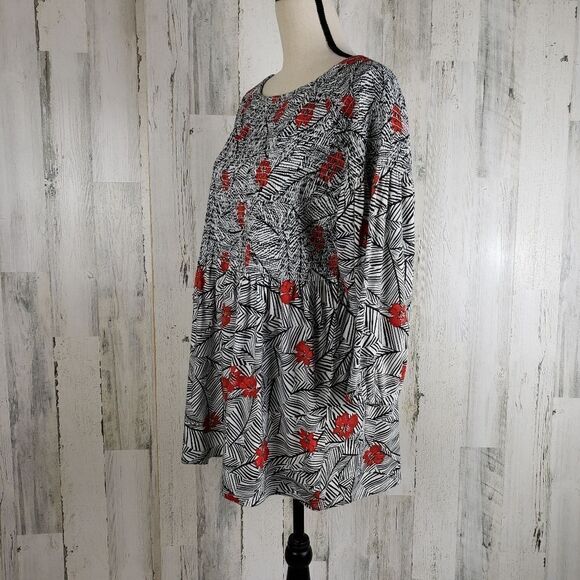 J. Jill Smocked Babydoll Top Sz L - Picture 5 of 10